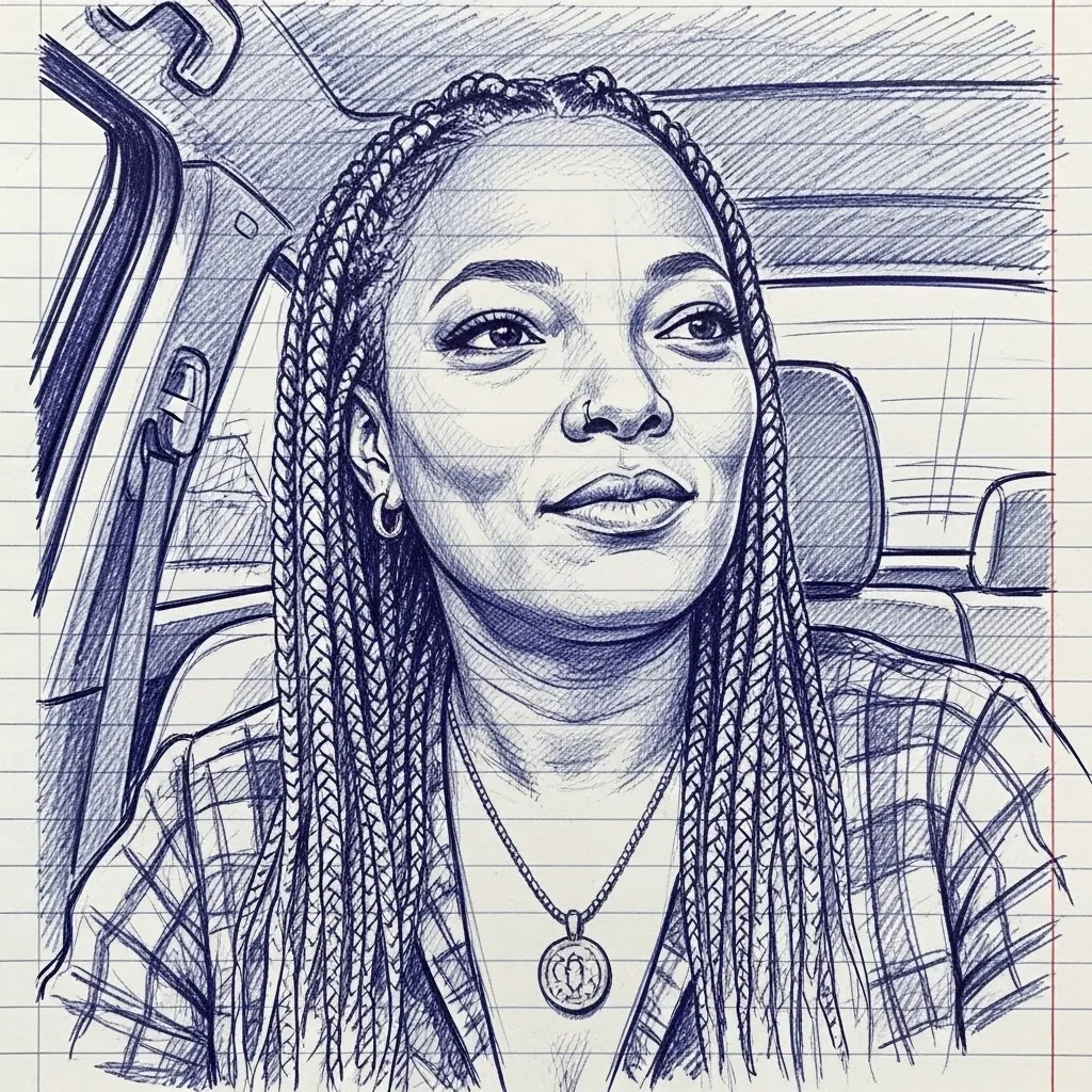 Sunshine Hughes Selfie Hand-drawn